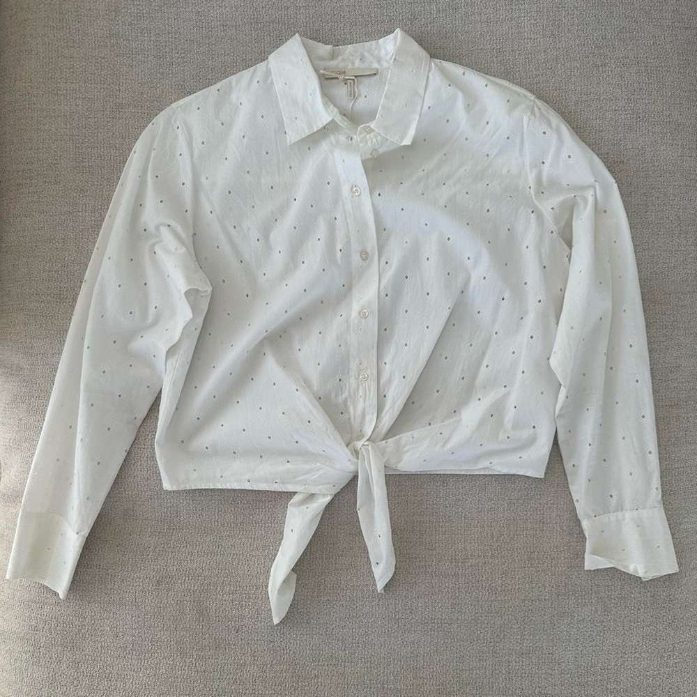 maje chalise shirt with tie hem  size 1